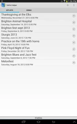 Setlist Helper android App screenshot 1